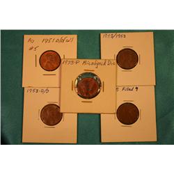 Lot Of 5 Error Pennies Cherrie Pickers Guide