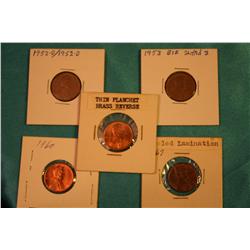 Lot Of 5 Error Pennies Cherrie Pickers Guide