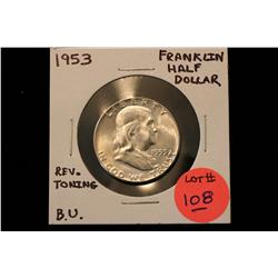 1953 Franklin Half Dollar B.U. (Reverse Toning)