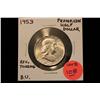 Image 1 : 1953 Franklin Half Dollar B.U. (Reverse Toning)