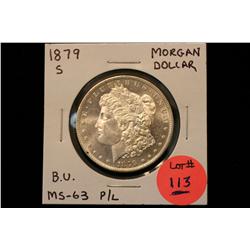 1879-S Morgan Silver Dollar  B.U. MS-63 Prooflike