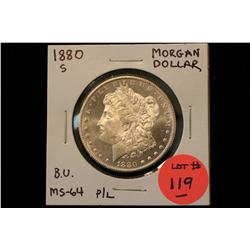 1880-S Morgan Dollar B.U. MS-64 P/L