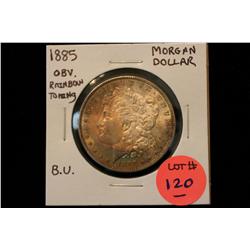 1885 Morgan Dollar B.U.(Obv. Rainbow Toning)
