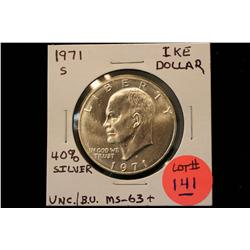 1971-S Ike Dollar 40 % Silver B.U.  MS-63+