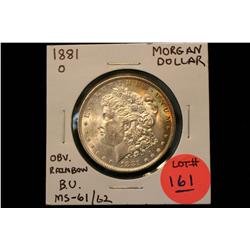 1881-O Morgan Dollar B.U. MS-61/62 (Colorfyl Obv. Rainbow)