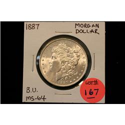1887 Morgan Silver Dollar B.U.  MS-64
