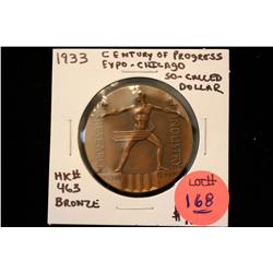 1933 Century Of Progress Expo.-Chicago So-Called Dollar (HK #463) Bronze