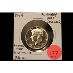 1964 Kennedy Half Dollar Proof (Accented Hair Variety)