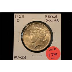 1923-D Peace Dollar AU-58