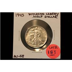 1943 Walking Liberty Half Dollar AU-58