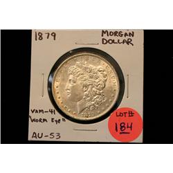 1879 Morgan Dollar AU-53 VAM-41 “Worm Eye”