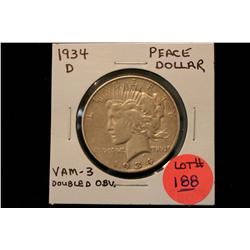 1934-D Peace Dollar VAM-3 (Doubled Obverse)