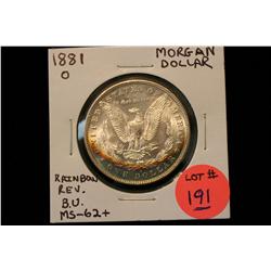 1881-O Morgan Dollar  MS-62+(Nice Rainbow Reverse)