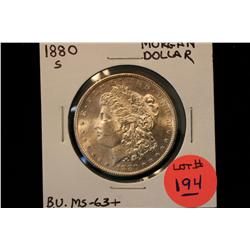1880-S Morgan Dollar B.U.  MS-63+