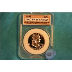 1958 Graded Franklin Half Dollar NAC-PR68 Cameo