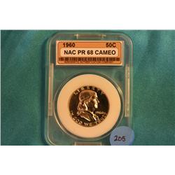 1960 Graded Franklin Half Dollar NAC-PR-68 Cameo