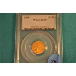 1909  2 ½ Dollar Gold Piece (PCGS AU-55)