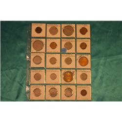 Sheet Of 20  Tokens (Mostly Ohio)