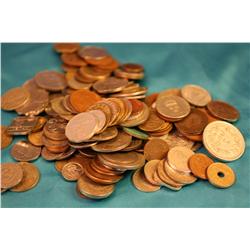 Mixed Lot Of 150 World Coins & Tokens