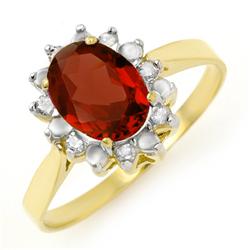 Genuine 1.58 ctw Garnet & Diamond Ring 10K Yellow Gold