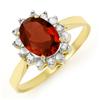 Image 1 : Genuine 1.58 ctw Garnet & Diamond Ring 10K Yellow Gold