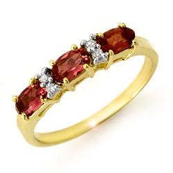 Genuine 0.83ctw Pink Tourmaline & Diamond Ring 10K Gold