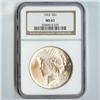 Image 1 : 1922 Peace Silver Dollar NGC Certified MS63