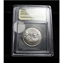 1991-d Mt. Rushmore Commemorative Uncirculated Half Dollar Grades ms70