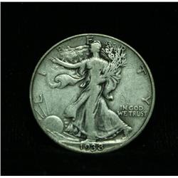 1938-d Walking Liberty Half Dollar grades Fine