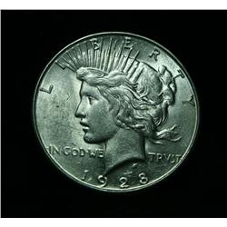1928-s Peace Dollar Grades au58/ms60  Slider
