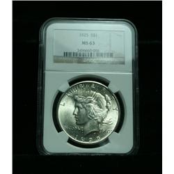 NGC 1925-p Peace Dollar Graded Select Uncirculated ms63  NGC