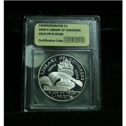 2000-p Library of Congress Proof Dollar Commemorative Graded PR70 DCAM
