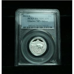 PERFECTION!  PCGS 2011-s SILVER Washington 25c "Glacier" Graded PR70 DCAM