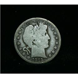 1915-d Barber Half Dollar 50c grades VG