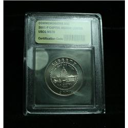2001-p Capitol Visitor Center Unc Commemorative Half Dollar Graded ms70