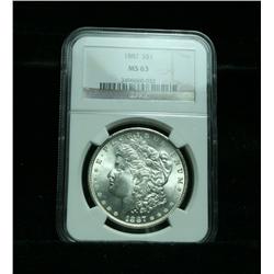 NGC 1887-p Morgan Dollar Graded Select Uncirculated ms63  NGC