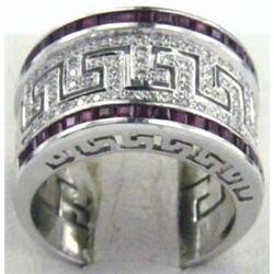 18K White Gold Diamond & Ruby Ring