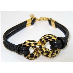 Faraone Mennella 18K Gold Leather Bikini Bracelet