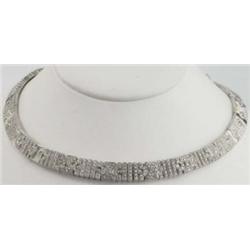 18K White Gold Choker Diamond Necklace