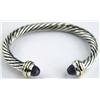 Image 1 : David Yurman 14K Silver/Gold Amethyst Bangle