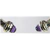 Image 3 : David Yurman 14K Silver/Gold Amethyst Bangle
