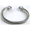 Image 4 : David Yurman 14K Silver/Gold Amethyst Bangle