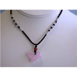 Rose Quartz Dragon Necklace