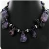 Image 2 : Amethyst & Crystal Necklace Earring Set (JEW-3445)