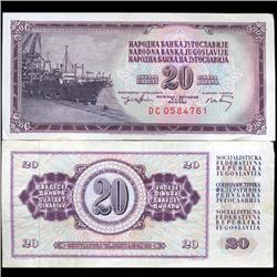 1974 Yugoslavia 20 Dinara Scarce Circulated Note (CUR-05691)