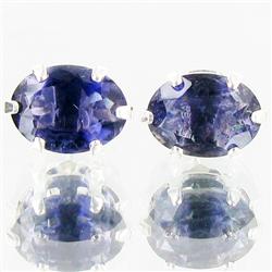 4.59twc Iolite Sterling Earrings (JEW-2644)