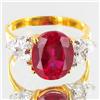 Image 1 : 13.0twc Lab Diamond/Ruby Gold Vermeil Ring (JEW-3526)