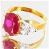 Image 2 : 13.0twc Lab Diamond/Ruby Gold Vermeil Ring (JEW-3526)