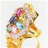 Image 2 : 45.2twc Lab Diamond/Multi-Stone Gold Vermeil Ring (JEW-3525)