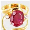 Image 1 : 29.3twc Lab Diamond/Ruby Gold Vermeil Ring (JEW-3513)